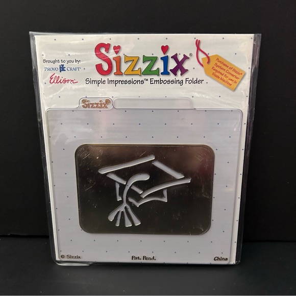 Lot of 2 Simple Impressions embossing folders - Graduation cap and diploma - Picture 3 of 4